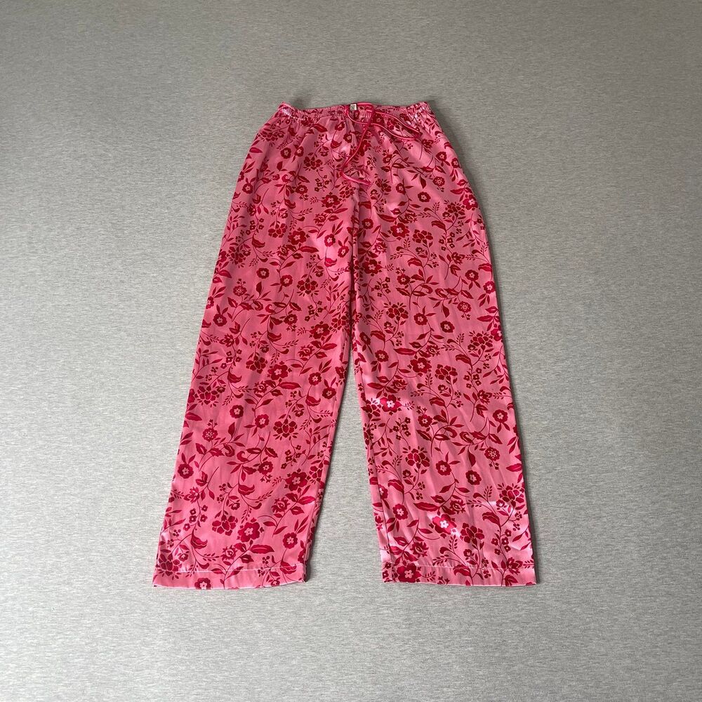 Natori Cruz Women’s Pink & Red Floral Print Satin PJ Pants - Picture 10 of 11